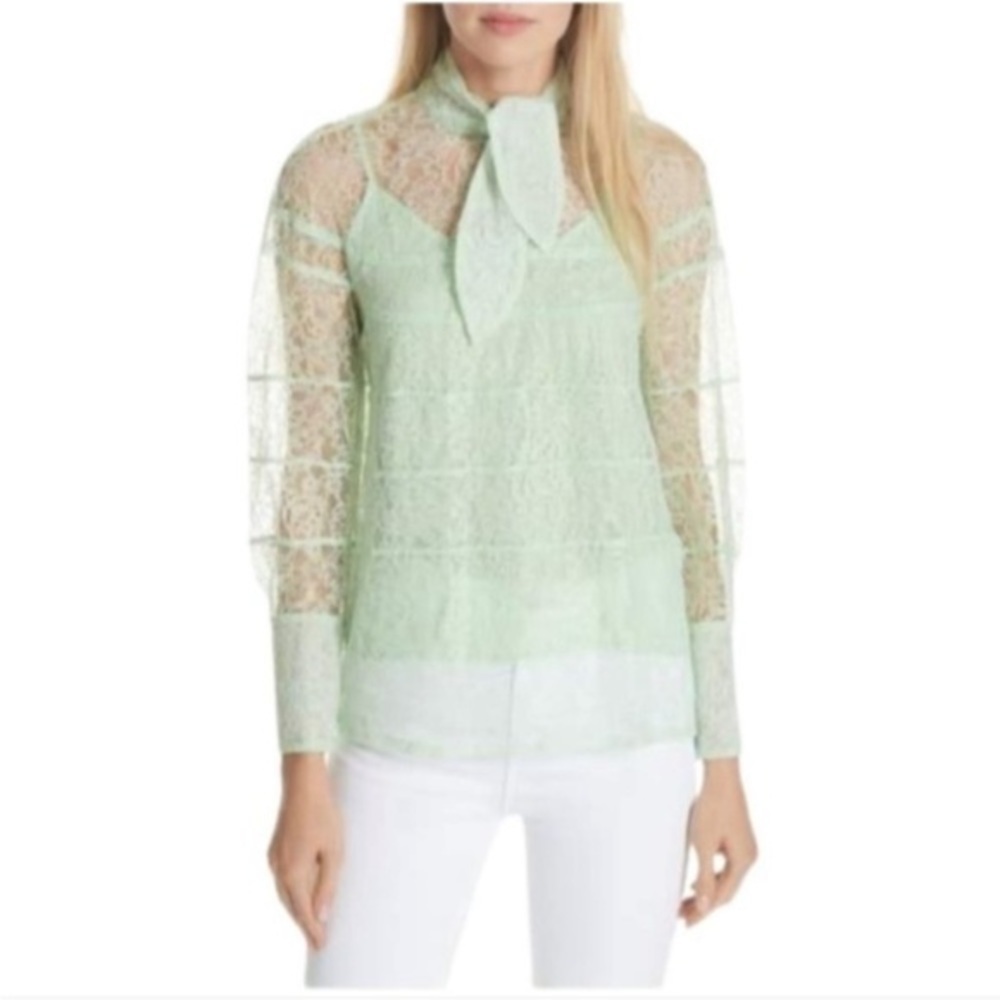 Sandro Izzie lace tie neck blouse​​